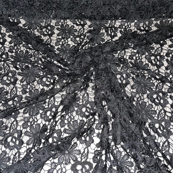 1meter gupier couture black lace fabric bridal fabric 47”wide