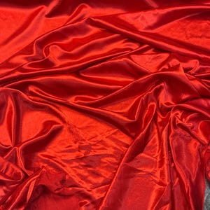 1m red back crepe satin dress fabric 58&quot; wide