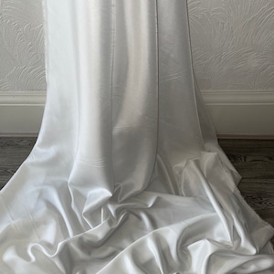 Ivory Shantung Satin Back Fabric 58&quot; Wide Polyester, Bridal Dress Decor