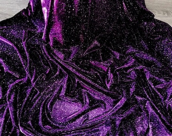1m purple  sparkly Lurex  moonlight  slight strech black back  fabric 58" wide