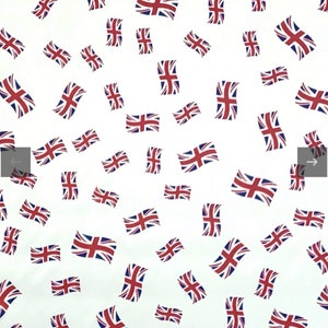 All Over Mini Union Jack Polyester Fabric 58”craft bunting flag fabric