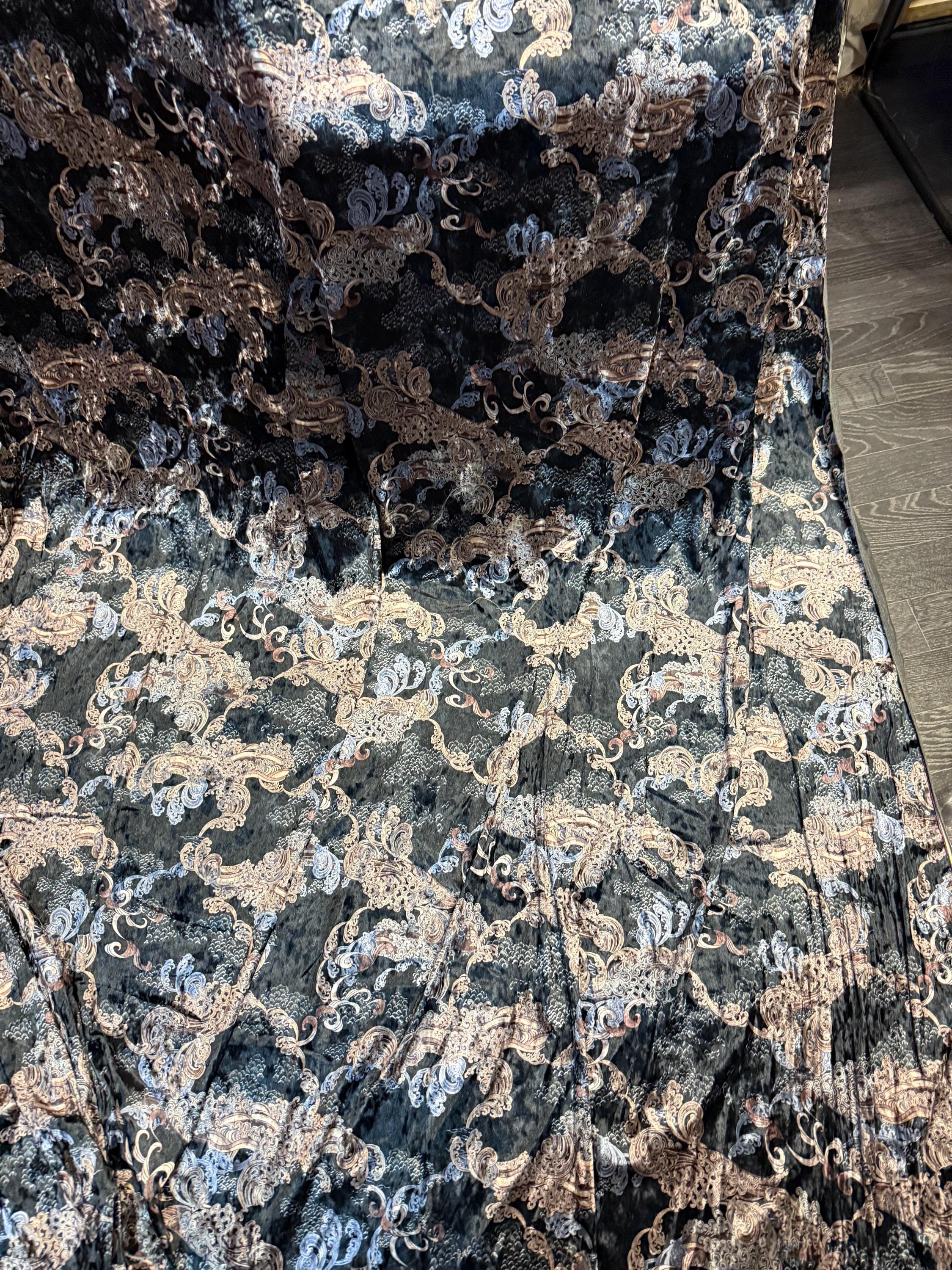 black and gold dress fabric Black/Gold Ombr Lurex Bustier Gown with Train