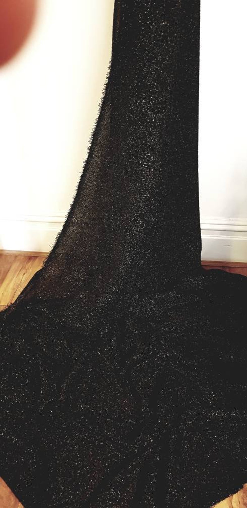 1m Black Tinsel Lurex Sparkley Fabric Dress Decorating Fabric Etsy