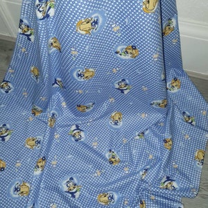 1m brushed cotton fabric Japanese anime girls skyblue  multi  color  fabric 110cm wide