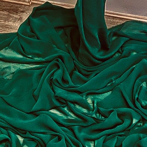 Emerald Green Cationic Chiffon Fabric 58'' PRICE PER METER