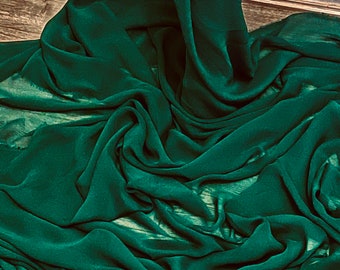 1m  forest green  georgette  chiffon dress fabric 58&quot; wide