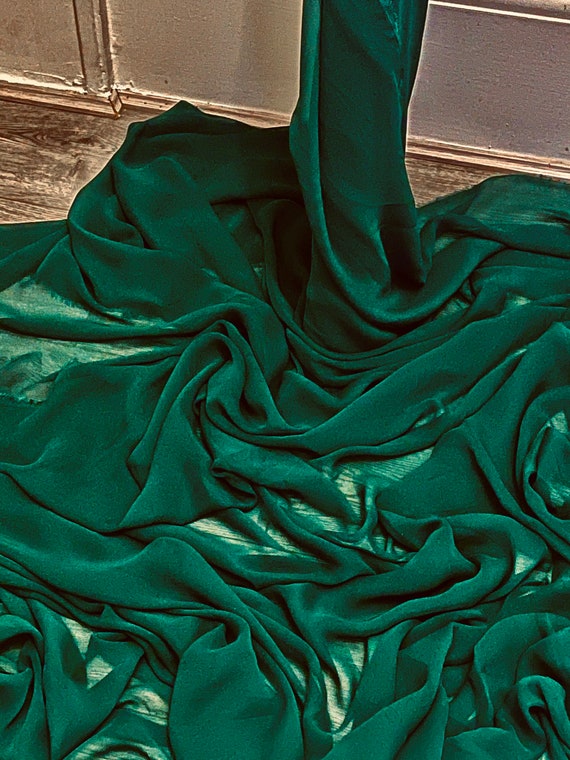 1m Forest Green Georgette Chiffon Dress Fabric 58" Wide - Etsy