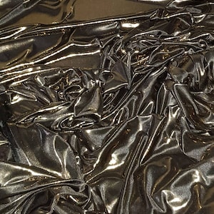 1m Black gold metalic shimmer satin fabric 58&quot; wide