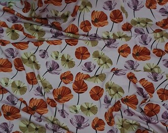 1m  floral  multi colour  print American crepe floral fabric 45"