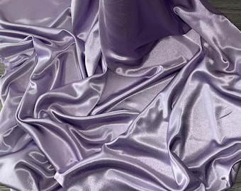 1m lilac satin back crepe  fabric 58” wide