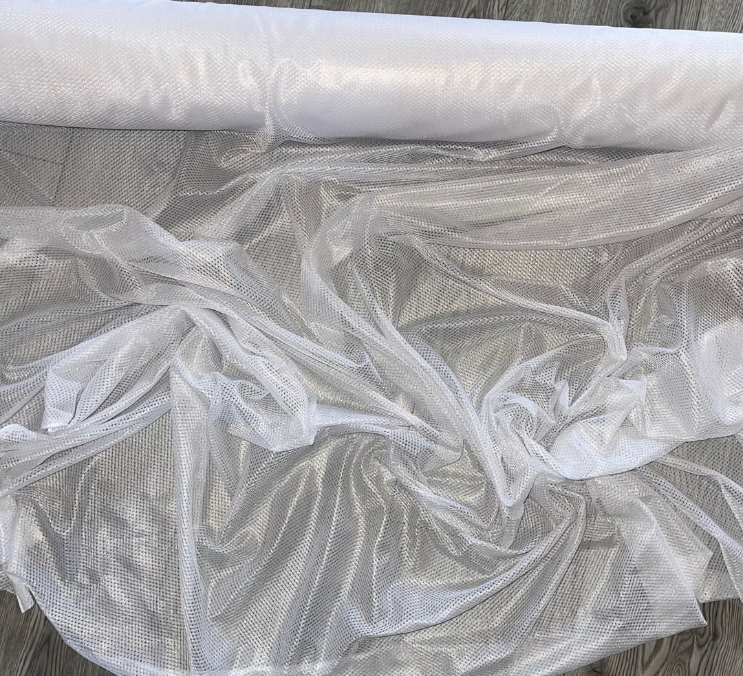 White Fishnet Mesh Fabric Airtex Stretch Polyester (1 Meter) - Etsy