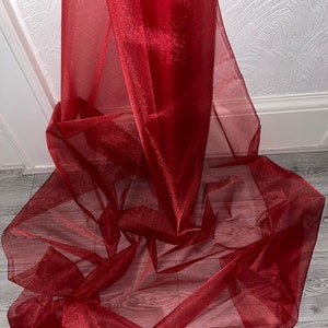 1m claret red  sheen organza fabric 58”wide