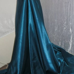 1m teal blue  satin back crepe  fabric 58” wide