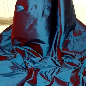 1M   Two tone blue /shot red taffeta fabric 58” wide