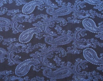 1 m dois tons azul marinho royal jaqcard borcade paisaley vestido forro tecido 58" de largura