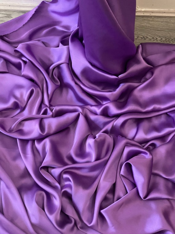 purple color dress material Amazon.com: Horbaunal Dark Purple Satin Fabric 55 Inch Wide by The Yard, Soft Charmeuse Satin Fabric for Wedding Dress, DIY Craftings, Costumes, 1 Yard