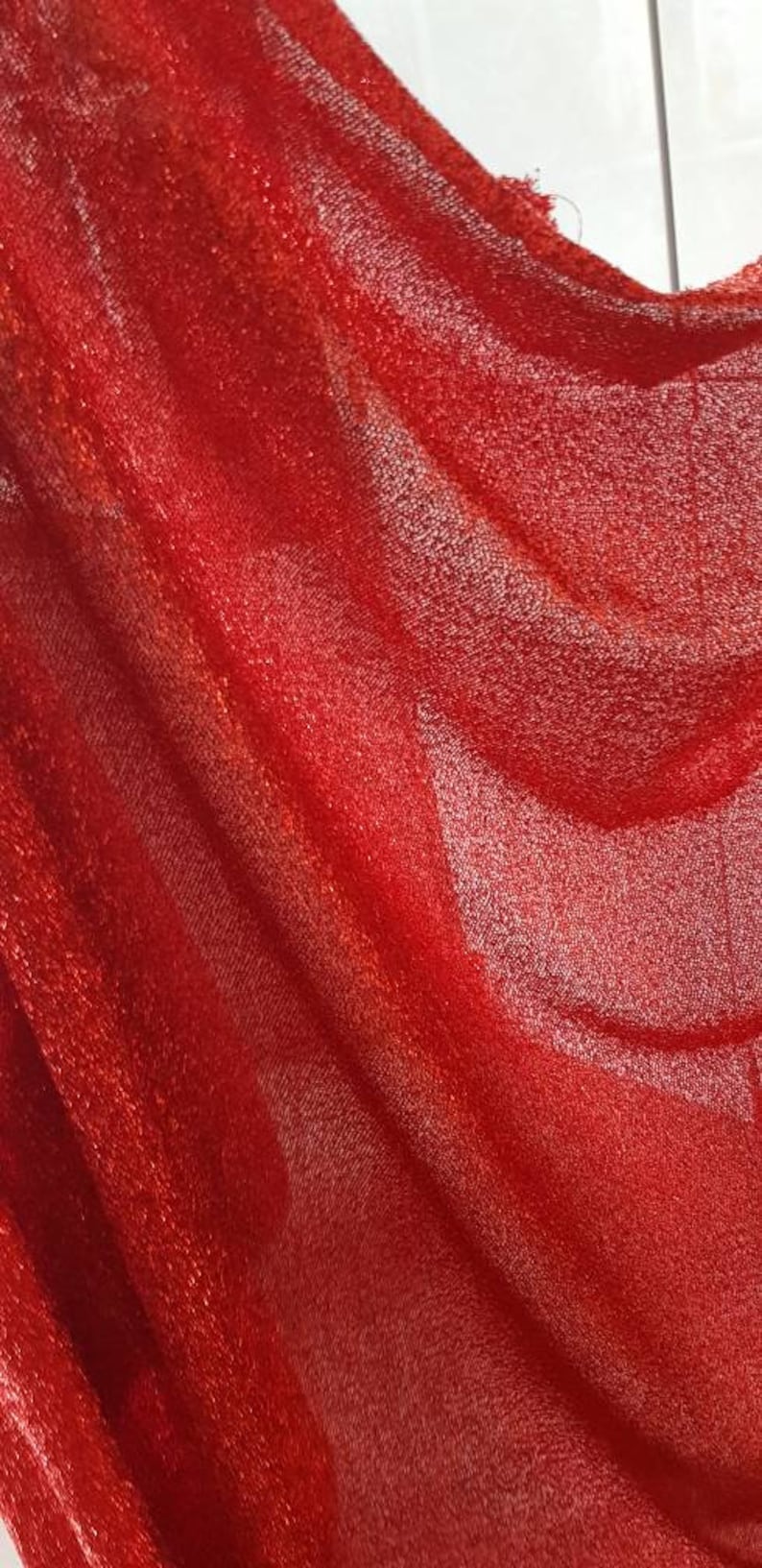 1m Red Tinsel Lurex Sparkley Fabric Dress Decorating Fabric Etsy UK