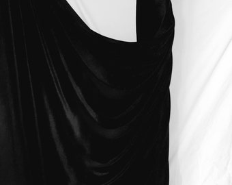 1m black velour  velvet  fabric 58” wide