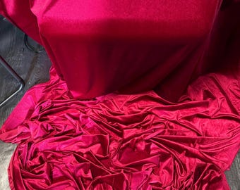 Tela de terciopelo rojo burdeos de 1 m y 58” de ancho