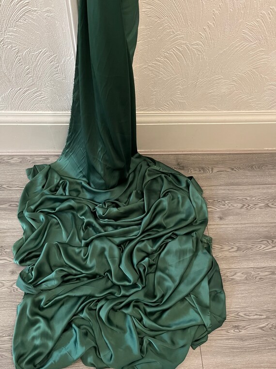 dark green dress fabric 1m charmeuse smooth satin colour 58