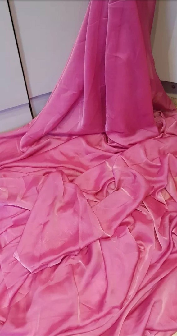 1m hot pink cationic dusky pink chiffon dress fabric | Etsy