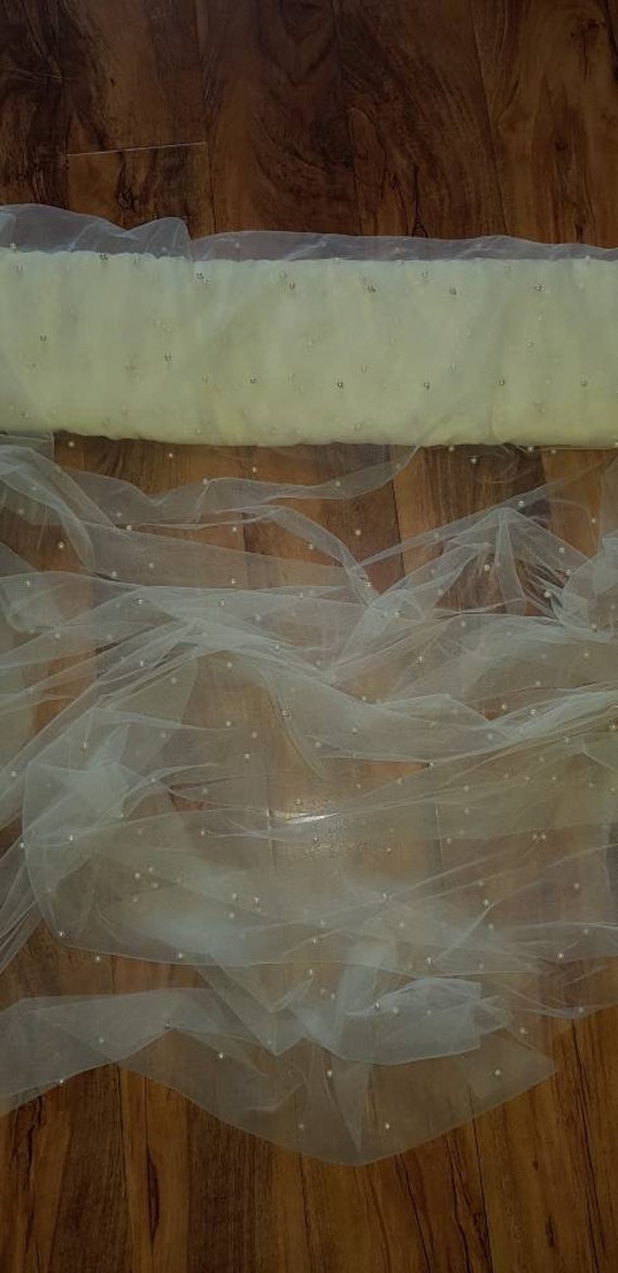 1M black dress tulle with dimond stud FABRIC 45 /" WIDE decorating
