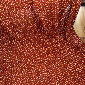 1m rusty brown  color  floral  viscose dress fabric 58&quot; wide