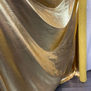 1m gold foil Strech   nylon back metalic foil  lame fabric 58”wide