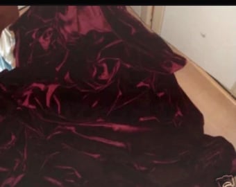 Tela de terciopelo rojo vino de 1 m y 58" de ancho