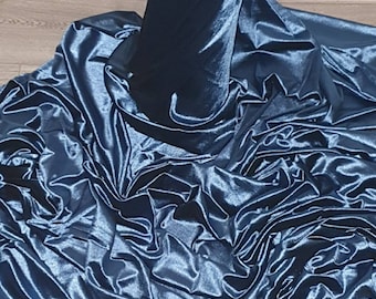 1m blauwe velours fluwelen stof 58” breed