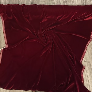 1m dark red micro  velvet  micro triple velvet none Strech velvet fabric 45” wide