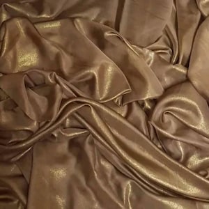 1m brown / gold   shimmer shear chiffon dress fabric 58&quot; wide