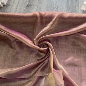 1 m gold pink two tone crinkle chiffon dress fabric 45 &quot; wide