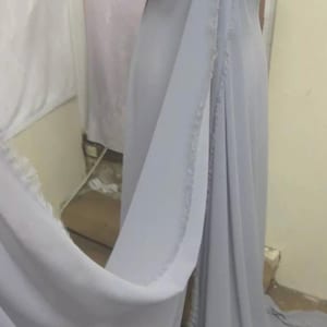 1m grey  crepe georgette  chiffon dress fabric 58&quot; wide