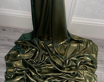 Forest Green Gold Shimmer Chiffon Fabric 58'' PRICE PER METER - Etsy