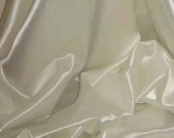 Tecido para vestido de cetim creme marfim de 2 m com 58" de largura