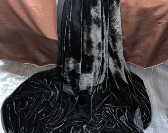 1m black   velour  velvet  fabric 58” wide
