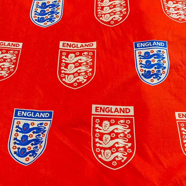 Insigne emblème en coton des Three Lions de l'Angleterre, 1 m de tissu - 60 pouces de large