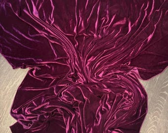Tela de terciopelo rojo vino de 1 m y 58" de ancho