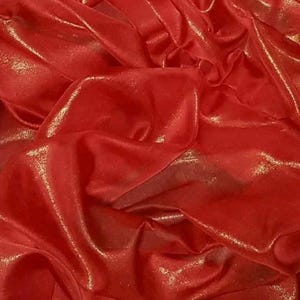 1m red  /gold shimmer shear chiffon dress fabric 58" wide