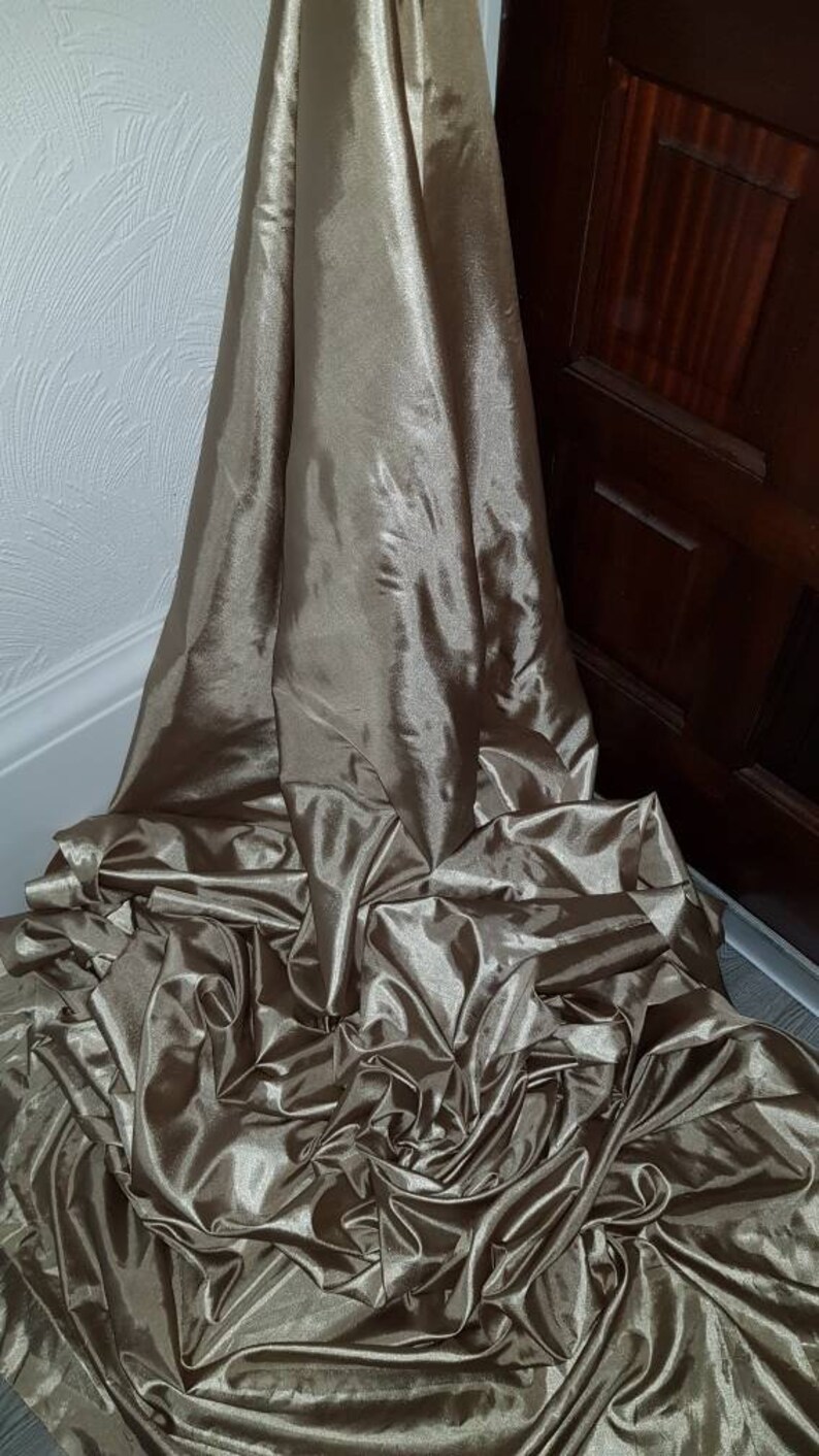 1 m stenfärgad polyester deluxe linnetyg 137 cm bred bild 1