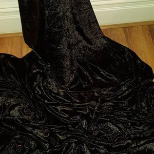 1m black dimond crush   velvet  fabric 58” wide