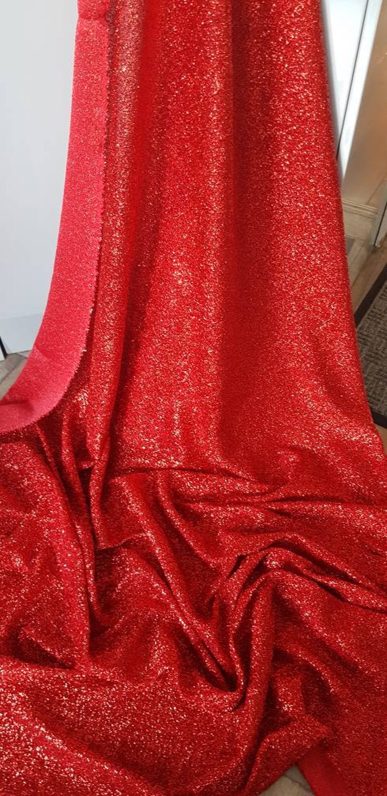 1m Red Tinsel Lurex Sparkley Fabric Dress Decorating Fabric Etsy UK