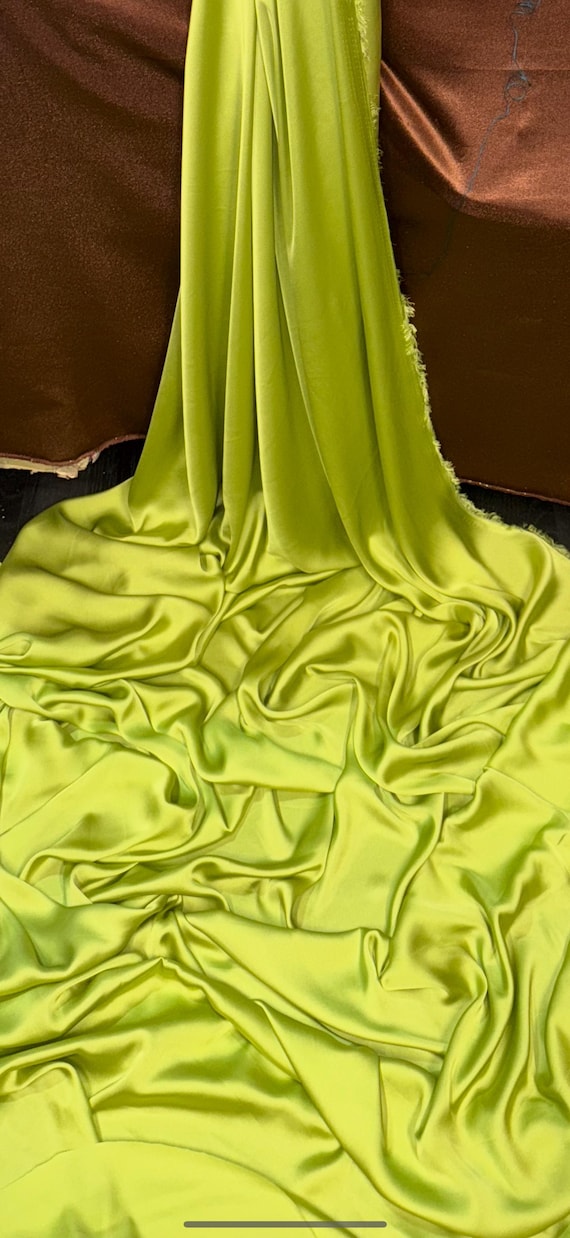 green colour dress material 1m Charmeuse Smooth Satin Fabric 58