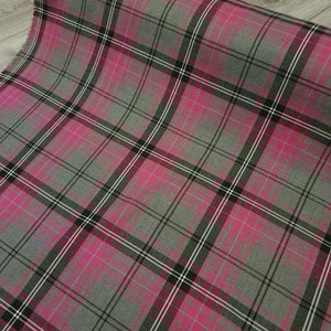 1M grey hotpink  Poly Viscose Tartan Suiting Dress Fabric craft 58&quot; WIDE