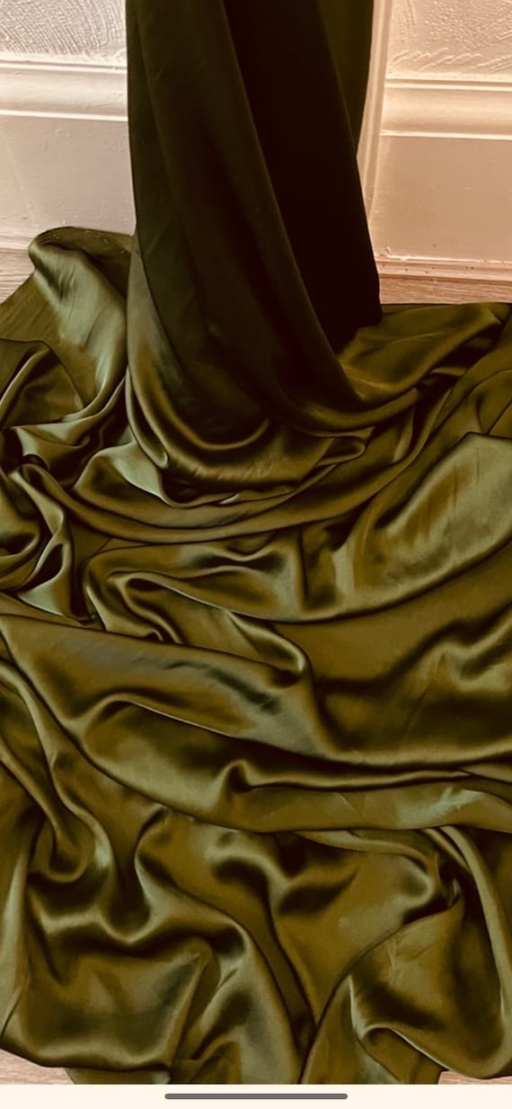 olive green dress fabric Olive Green Taffeta Fabric Plain & Twotone Premium 58" Dress/craft/furnishing  per Metre