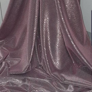 Metallic Dusky Pink Nylon Fabric Two-Tone Twilight Moonlight, 58&quot; Wide