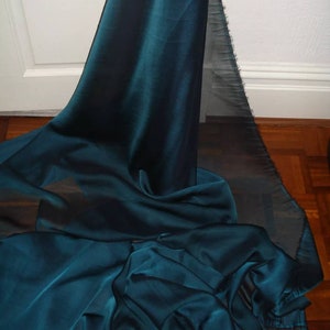 1m teal cationic  chiffon dress fabric 58" wide