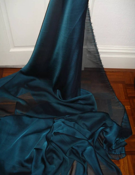 1m Teal Cationic Chiffon Dress Fabric 58" Wide - Etsy