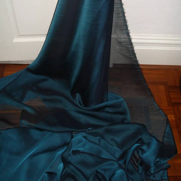 1m teal cationic  chiffon dress fabric 58" wide